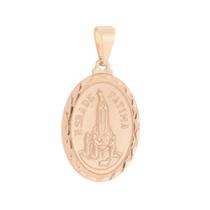 Pingente Medalha Nossa Senhora de Fátima Folheada a Ouro Rosê