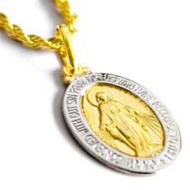 Pingente Medalha Nossa Senhora Milagrosa semijoia banhada ouro 18k