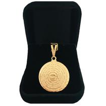Pingente Medalha Oração Pai Nosso Folheado a Ouro 18 K