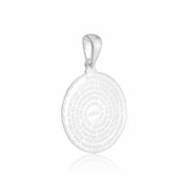 Pingente Medalha Pai Nosso Maciça Prata 925 Kl