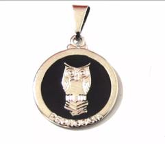 Pingente Medalha Pedagogia Coruja Níquel Pingente Medalha Pedagogia Coruja Níquel