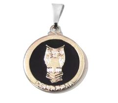 Pingente Medalha Pedagogia Coruja Níquel Pingente Medalha Pedagogia Coruja Níquel