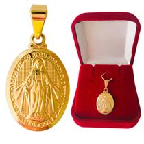 Pingente Medalha Religiosa Nossa Senhora das Graças Banhado a Ouro 18k