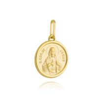 Pingente Medalha Sagrado Coração De Jesus Ouro Amarelo 18 Kl