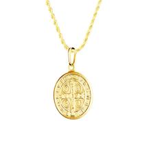 Pingente Medalha São Bento Banhado com ouro 18k