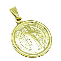 Pingente Medalha São Bento Banho De Ouro 18k 4730