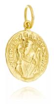 Pingente Medalha São Bento Delicada Ouro Amarelo 18 Kl