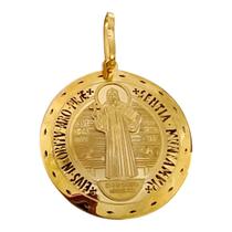 Pingente Medalha São Bento em Ouro 18k750 dupla face Rosangela Lima Joias Pingente Medalha São Bento em Ouro 18k750 dupla face Rosangela Lima Joias