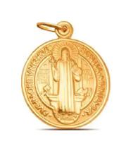 Pingente Medalha São Bento Em Pé Ouro18k Grande Peso 2.3gr 1535761