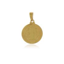 Pingente Medalha São Bento Pequena Banhado a Ouro 18k