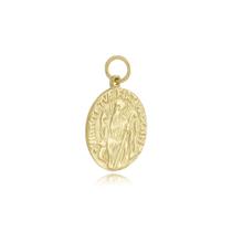 Pingente Medalha São Bento Sentado Maciça Ouro Amarelo 18 Kl