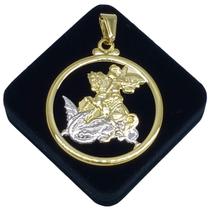Pingente Medalha São Jorge Banho De Ouro 18k 4732 Pingente Medalha São Jorge Banho De Ouro 18k 4732