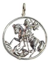 Pingente Medalha São Jorge Prata 925 Legítima