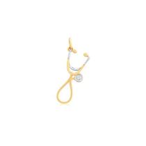 Pingente Medicina Com 1 Diamante Em Ouro 18K