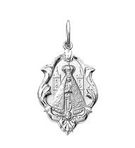 Pingente Medio 1.8cm Trabalhado 49 Santos Ouro 18k Branco k130