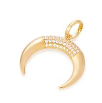 Pingente meia lua folheado a ouro 18k com zircônias Branco