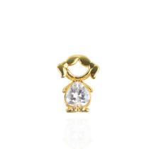 Pingente menina banhado a ouro 18k com cristal
