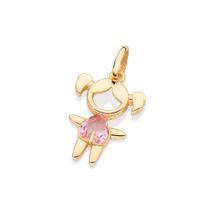 Pingente menina banhado a ouro ROSA 542880 Rommanel Pingente menina banhado a ouro ROSA 542880 Rommanel