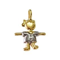 Pingente Menina Bicolor Filha Ouro 18k