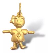 Pingente Menina Boneca Em Ouro 18k 750 (cod6y)