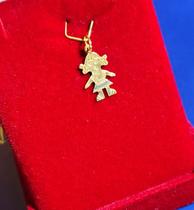 Pingente Menina Boneca Ouro 18 Kilates Peso 0.30 Gramas 15 mm Maciço Pingente Menina Boneca Ouro 18 Kilates Peso 0.30 Gramas 15 mm Maciço