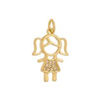 Pingente menina com pedras zircônia Pingente menina com pedras zircônia