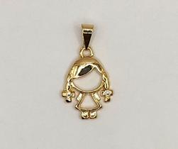 Pingente Menina com Zircônia Cristal Banhado em Ouro 18K Pingente Menina com Zircônia Cristal Banhado em Ouro 18K