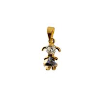 Pingente menina corpo triângulo banhado a ouro