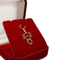 Pingente Menina Criança Em Ouro 18k Pingente Menina Criança Em Ouro 18k
