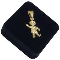 Pingente Menina Dupla Face Banho De Ouro 18k 4371A Pingente Menina Dupla Face Banho De Ouro 18k 4371A