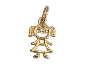 Pingente Menina, Em Ouro Amarelo 18K Pingente Menina, Em Ouro Amarelo 18K