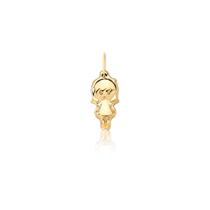 Pingente Menina Filha kids Boneco Feminina Ouro 18k E01