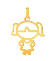Pingente Menina Filha Ouro 18k 750 Com 0.4gr Grande Original