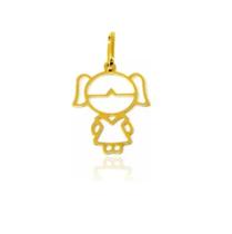 Pingente Menina Filha Ouro 18k Vazada Tamanho Médio 0.3gr 524797 Pingente Menina Filha Ouro 18k Vazada Tamanho Médio 0.3gr 524797