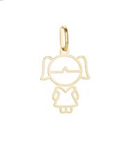 Pingente Menina Filha Vestido Ouro10k Peso 015gr Grande 12mm 1963335 Pingente Menina Filha Vestido Ouro10k Peso 015gr Grande 12mm 1963335