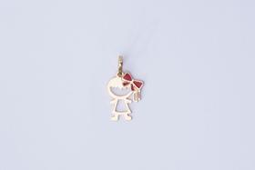 Pingente menina ouro 18k laço