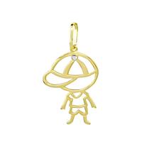 Pingente Menino Com 1 Diamante 18K Pingente Menino Com 1 Diamante 18K