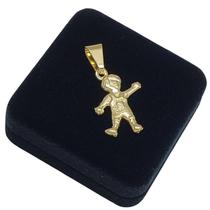 Pingente Menino Dupla Face Banho De Ouro 18k 4372A