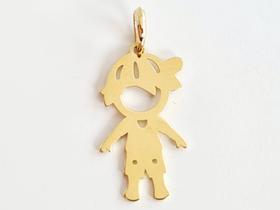 Pingente Menino, Em Ouro Amarelo 18K