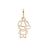 Pingente Menino Filho Boné Ouro10k Peso 0.2gr Grande 14mm