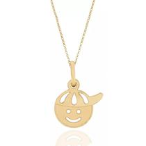 Pingente Menino Filho Carinha + Corrente Portuguesa Ouro 18k