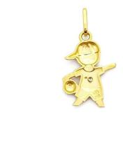 Pingente Menino Filho Em Ouro 18k Com Zirconia