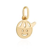 Pingente Menino Filho Sorrindo Carinha Laser Em Ouro 18k