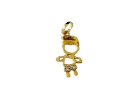 Pingente Menino Pedras de Zircônia Ouro 18k Roishi - 1.02