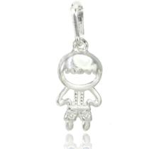 Pingente Menino Prata Legítima 925 Zirconia