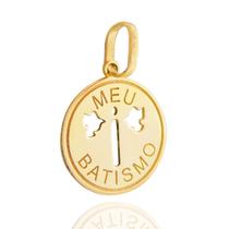 Pingente Meu Batismo Batizado Em Ouro 18k Pingente Meu Batismo Batizado Em Ouro 18k