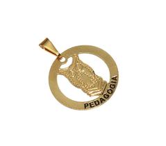 Pingente Minha Profissão Coruja Pedagogia Folheado 18k Pingente Minha Profissão Coruja Pedagogia Folheado 18k