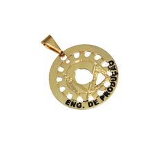 Pingente Minha Profissão Engenharia De Produção Folheado 18k