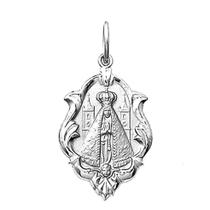 Pingente Mini 1cm Nossa Senhora Aparecida Retangular Ouro 18k Branco k050