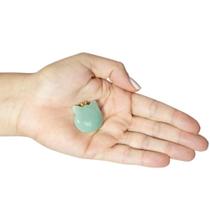 PINGENTE MINI CARA DE GATO QUARTZO VERDE - (2 a 3)cm - BANHO DE OURO